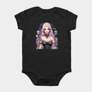 Ethereal Despair Heart of an Emo Goth Anime Girl Baby Bodysuit